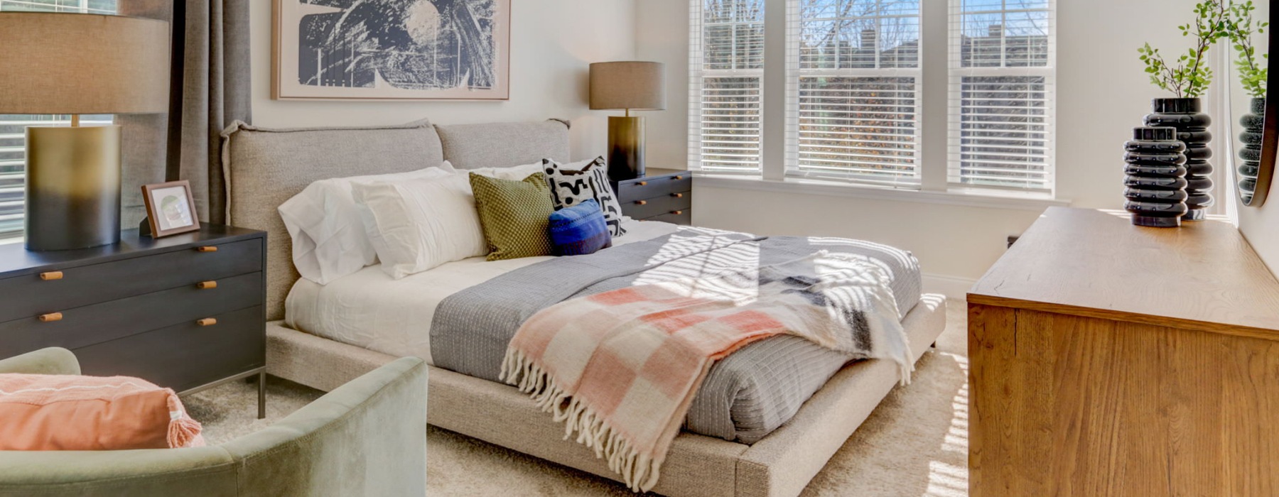 bedroom with large windows
