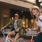 a man and a woman riding bikes